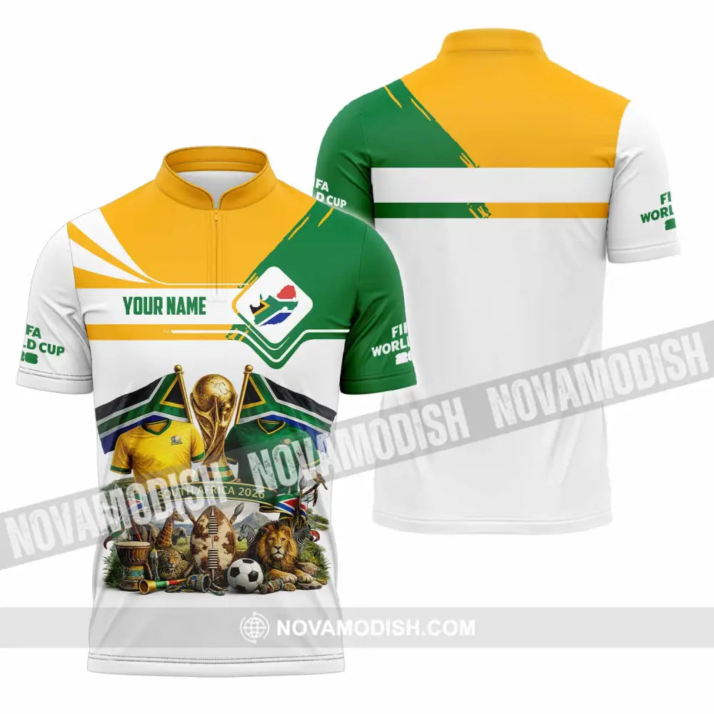 Unisex Shirt - Custom South Africa World Cup 2026 Shirt - Zipper Polo Shirt / S - T-shirt