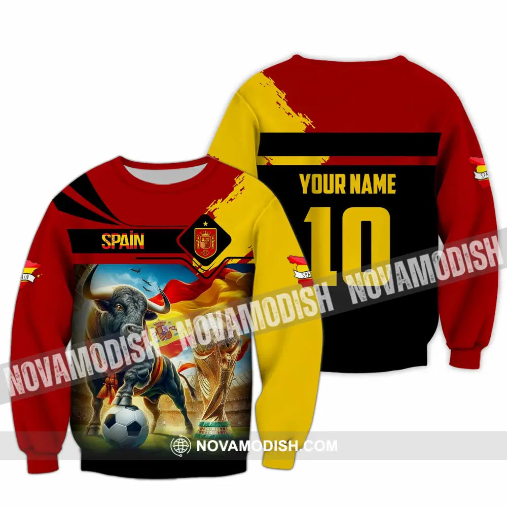Unisex Shirt - Custom Spain 3D Shirt Long Sleeve / S T-shirt