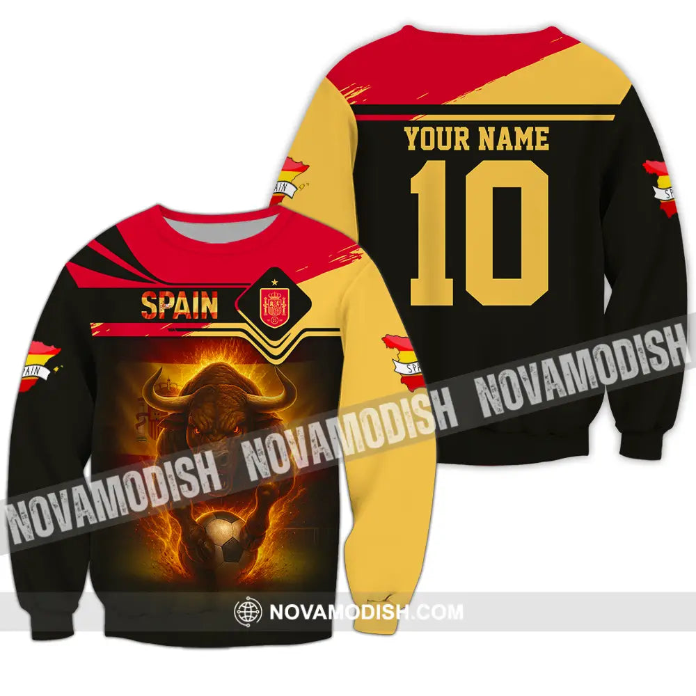 Unisex Shirt - Custom Spain 3D Shirt Long Sleeve / S T-shirt
