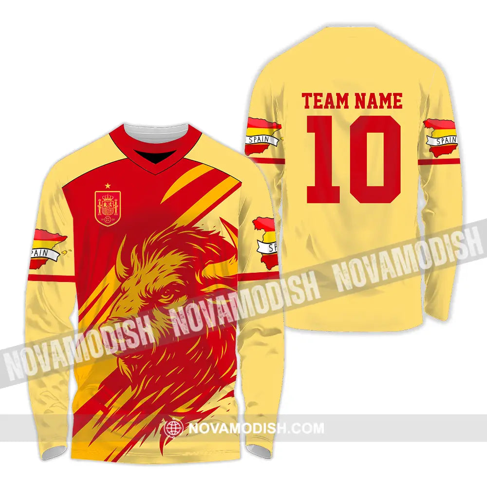Unisex Shirt - Custom Spain 3D Shirt Long Sleeve Shirt / S T-shirt