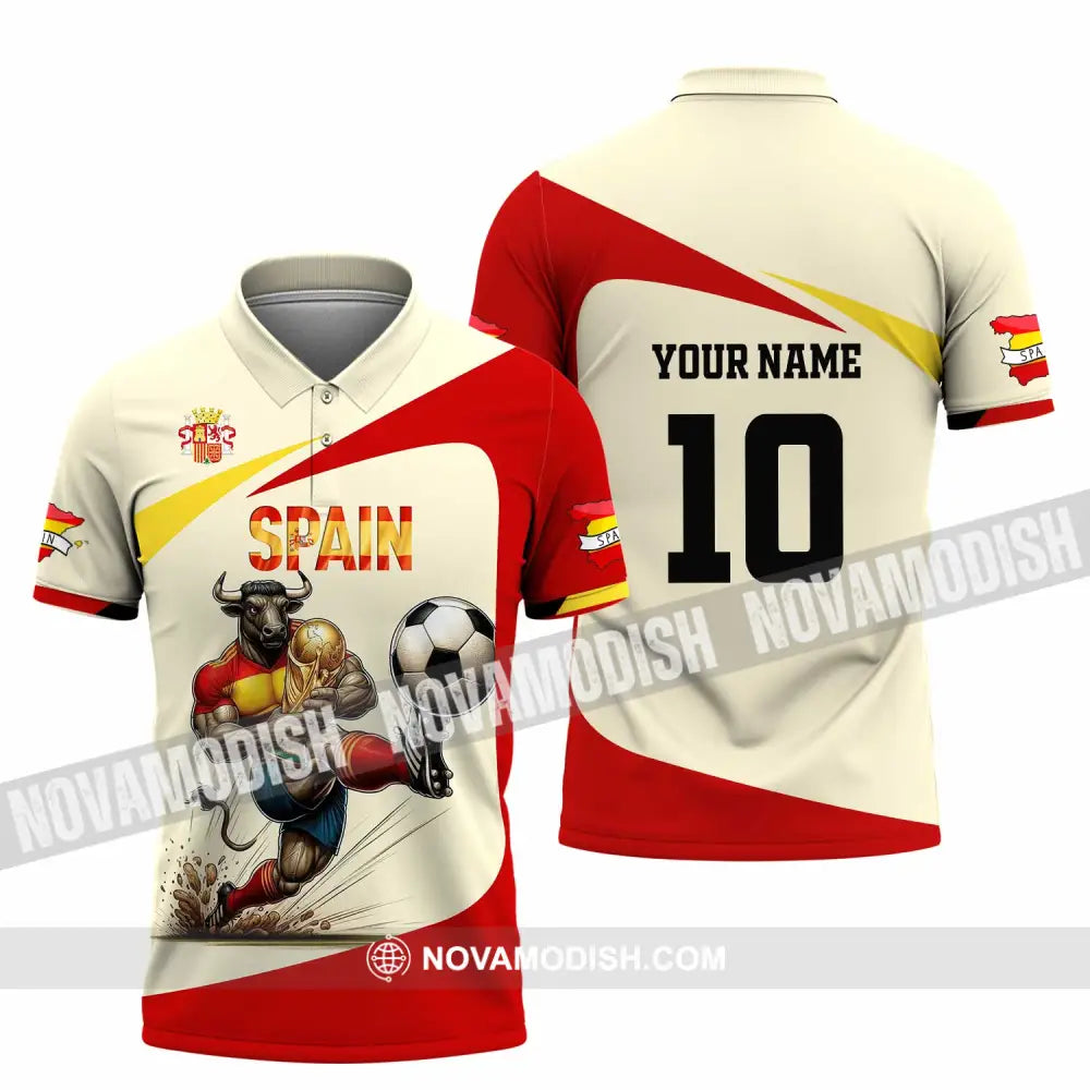 Unisex Shirt - Custom Spain 3D Shirt Polo Shirt / S T-shirt