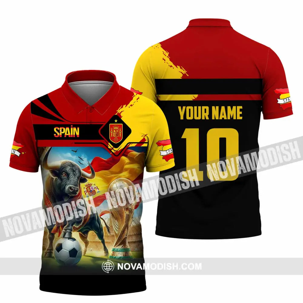 Unisex Shirt - Custom Spain 3D Shirt Polo Shirt / S T-shirt