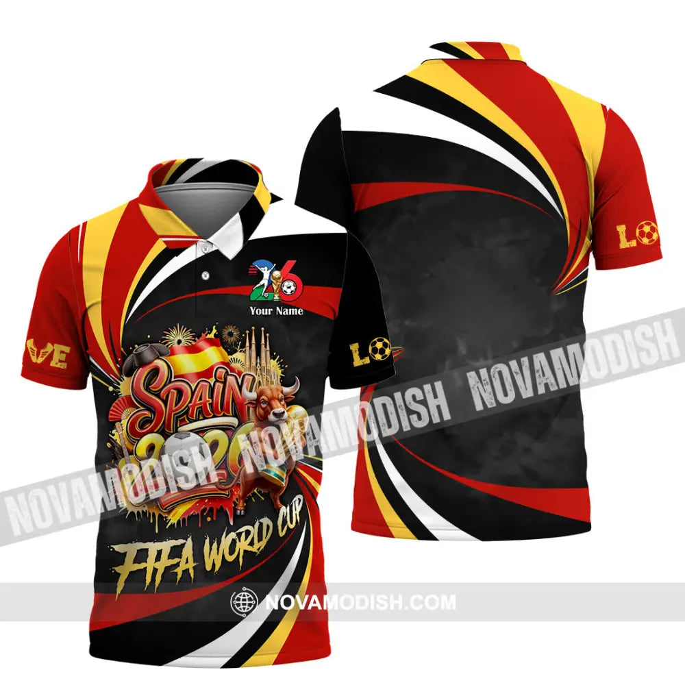 Unisex Shirt - Custom Spain Fifa World Cup 2026 3D Shirt Polo Shirt / S T-shirt