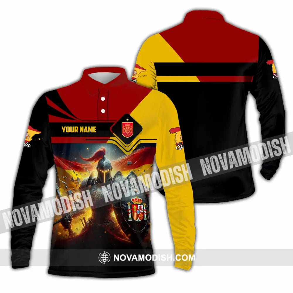 Unisex Shirt - Custom Spain Shirt Long Sleeve Polo / S T-shirt