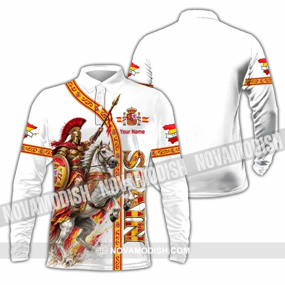 Unisex Shirt - Custom Spain Shirt - Long Sleeve Polo / S - T-shirt
