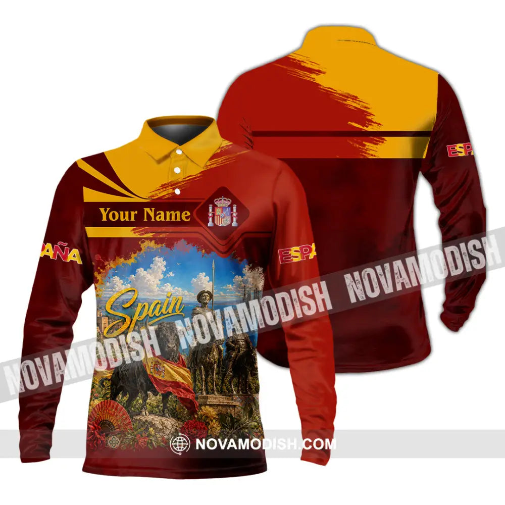 Unisex Shirt - Custom Spain Shirt - Long Sleeve Polo / S - T-shirt