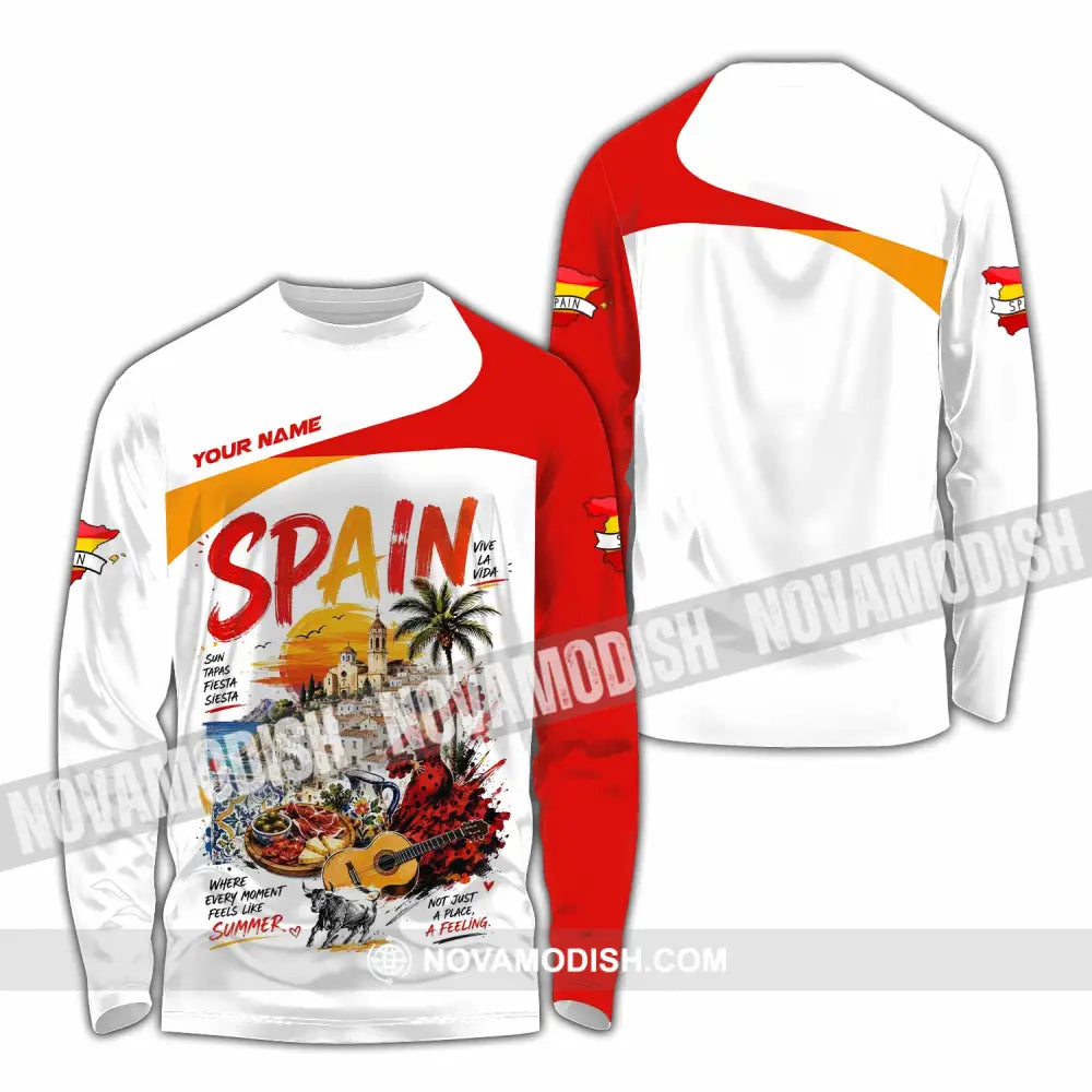 Unisex Shirt - Custom Spain Shirt - Long Sleeve Shirt / S - T-shirt