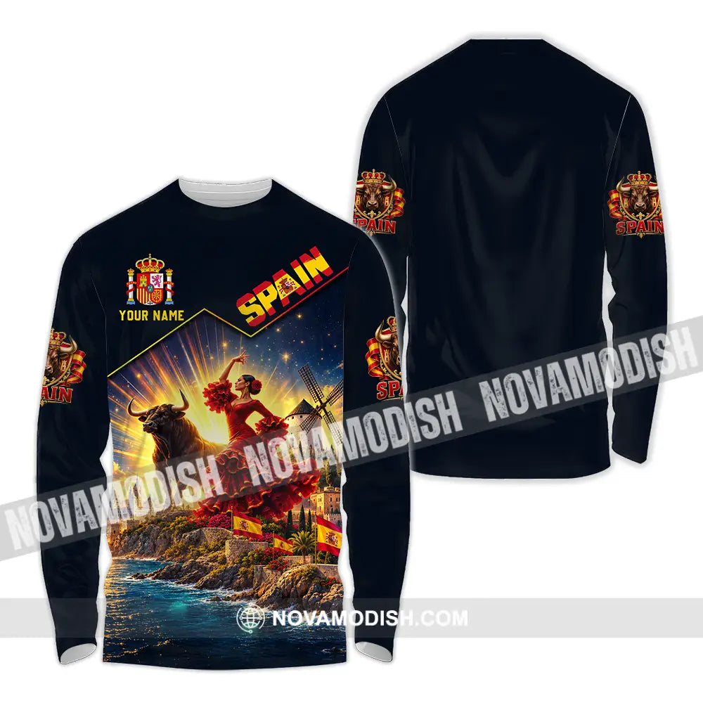 Unisex Shirt - Custom Spain Shirt - Long Sleeve Shirt / S - T-shirt