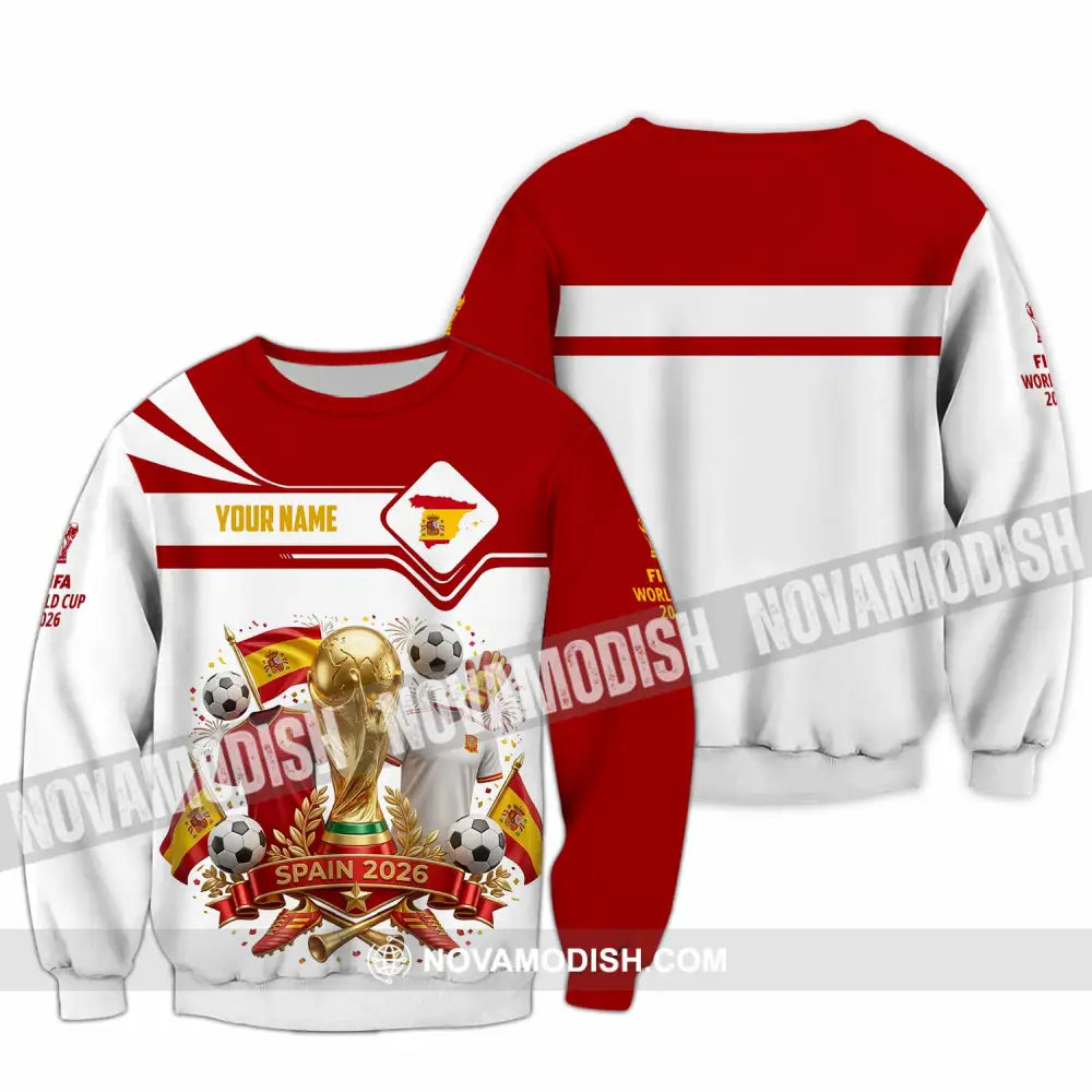 Unisex Shirt - Custom Spain World Cup 2026 3D Shirt - Long Sleeve / S - T-shirt