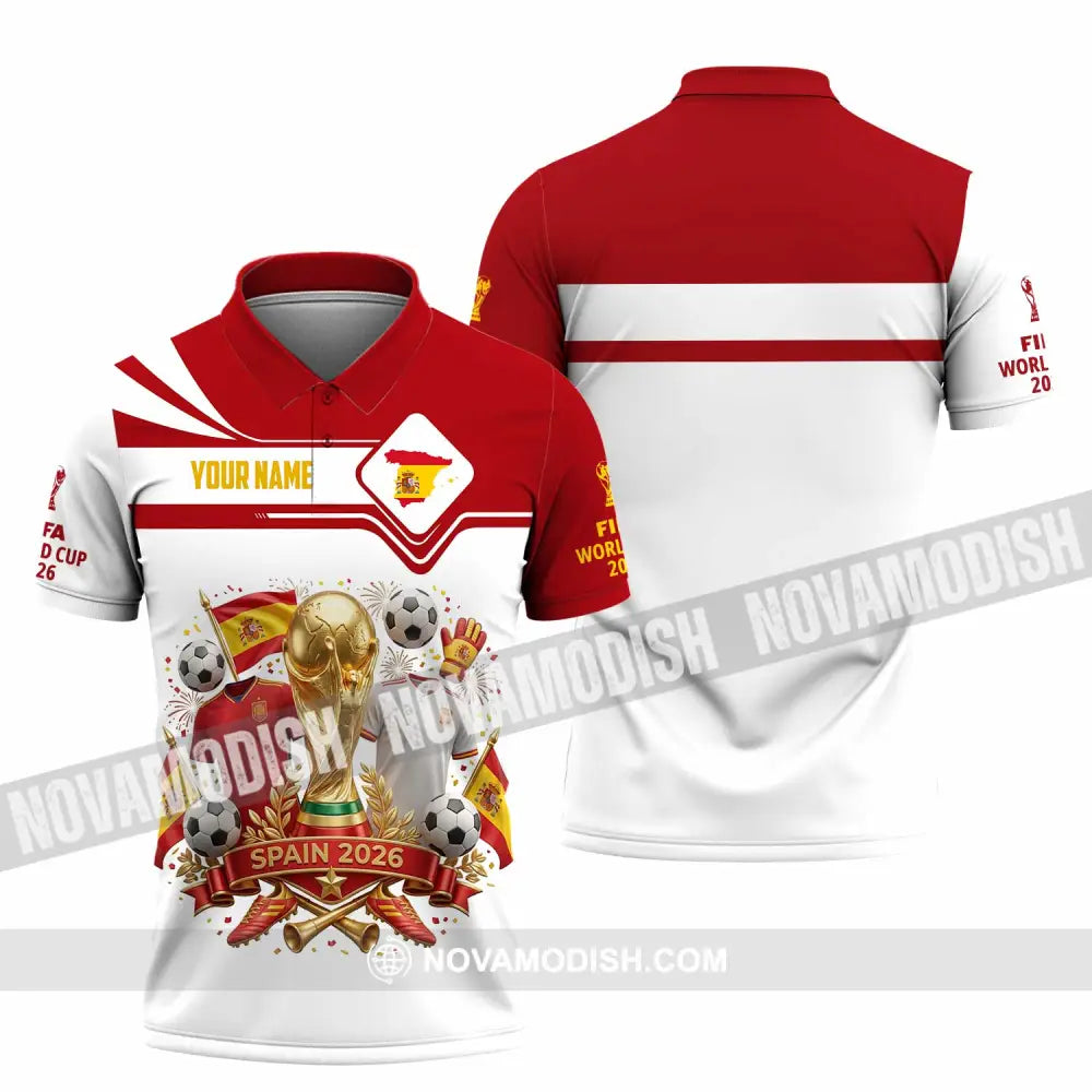 Unisex Shirt - Custom Spain World Cup 2026 3D Shirt - Polo Shirt / S - T-shirt