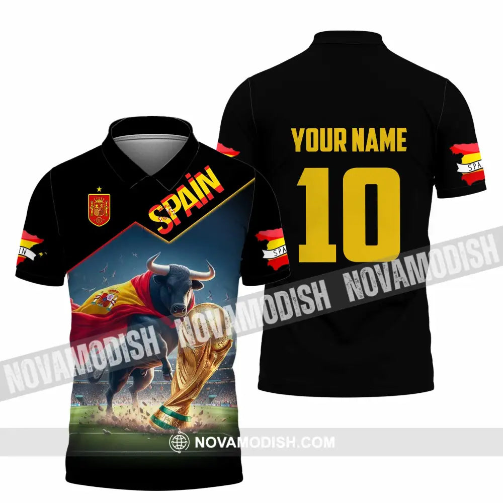 Unisex Shirt - Custom Spain World Cup 2026 3D Shirt Polo Shirt / S T-shirt