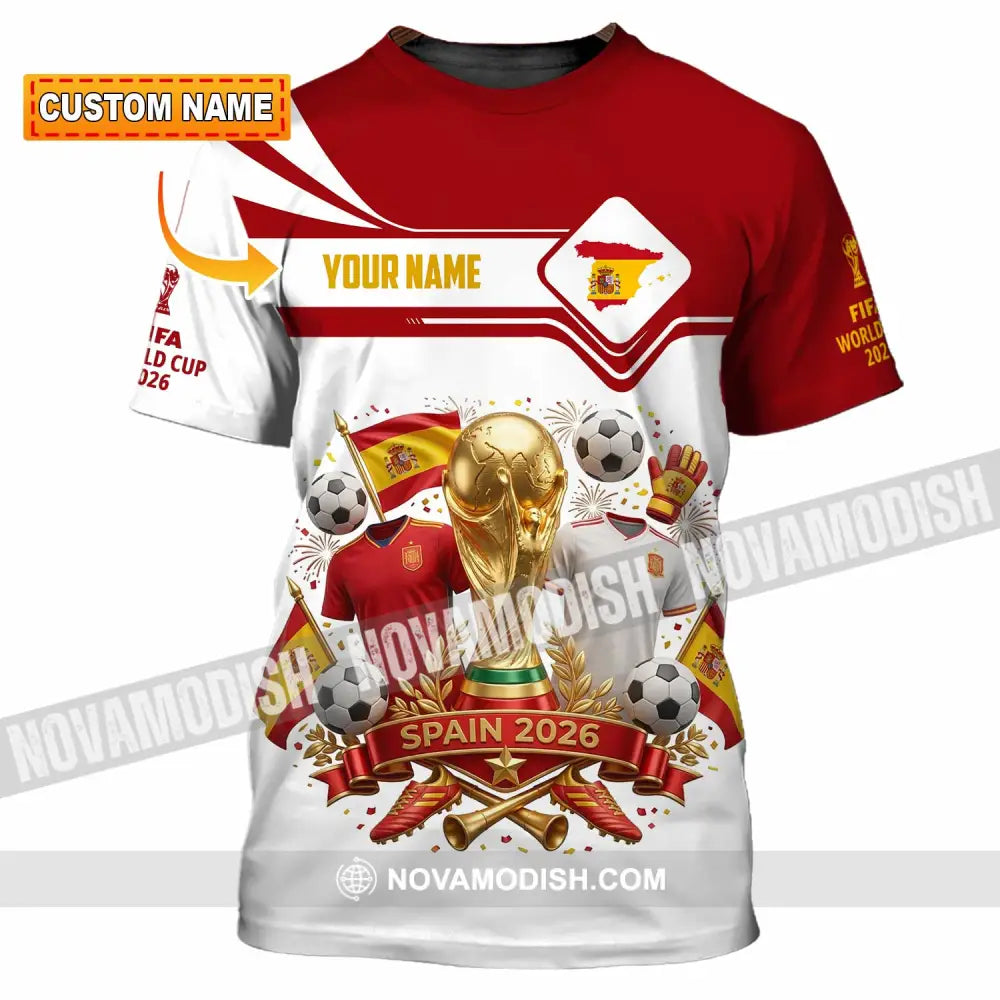 Unisex Shirt - Custom Spain World Cup 2026 3D Shirt - T-shirt