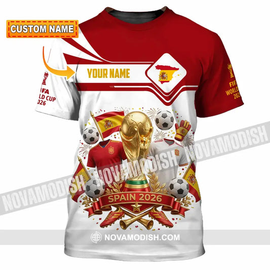Unisex Shirt - Custom Spain World Cup 2026 3D Shirt - T-shirt