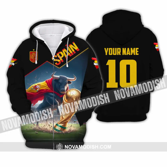 Unisex Shirt - Custom Spain World Cup 2026 3D Shirt Zipper Hoodie / S T-shirt