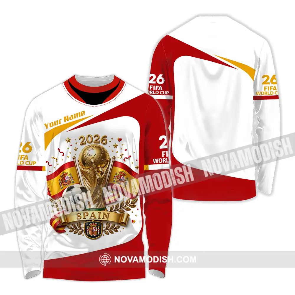 Unisex Shirt - Custom Spain World Cup 2026 Shirt - Long Sleeve Shirt / S - T-shirt