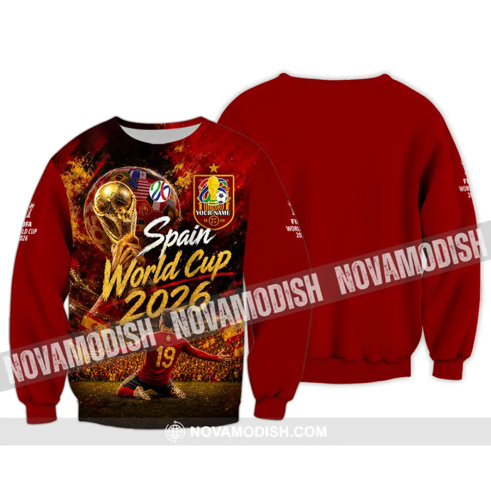Unisex Shirt - Custom Spain World Cup 2026 Shirt - Long Sleeve / S - T-shirt