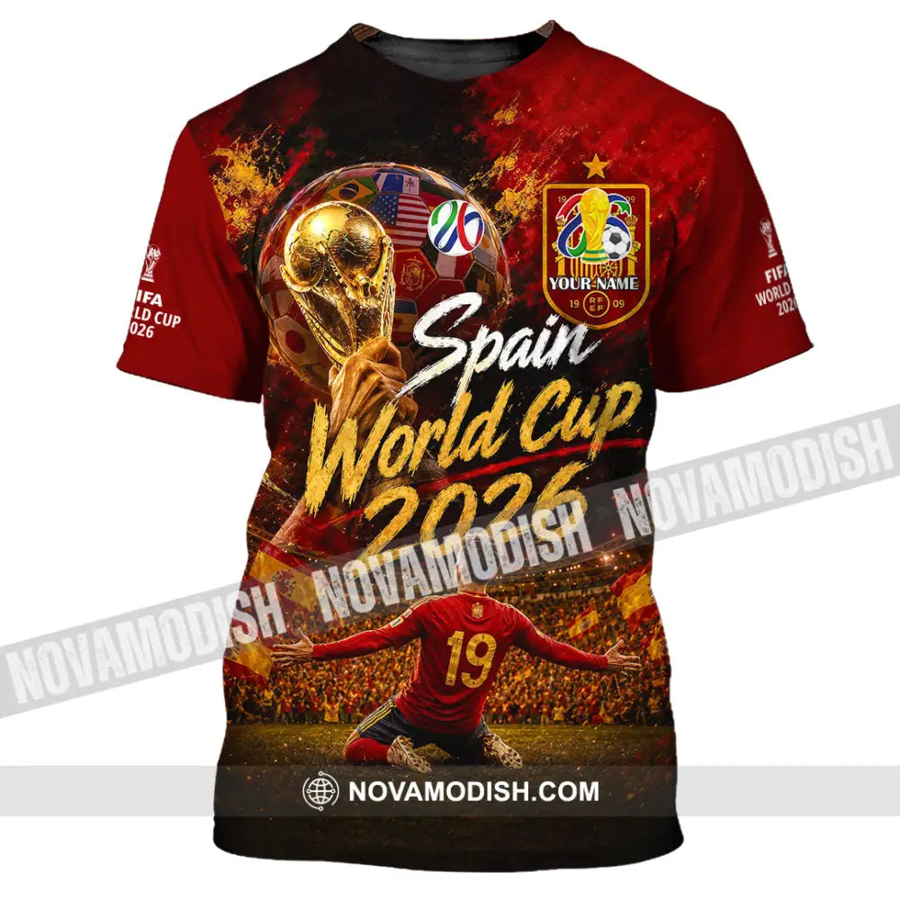 Unisex Shirt - Custom Spain World Cup 2026 Shirt - T-Shirt / S - T-shirt