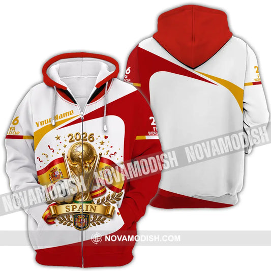 Unisex Shirt - Custom Spain World Cup 2026 Shirt - Zipper Hoodie / S - T-shirt