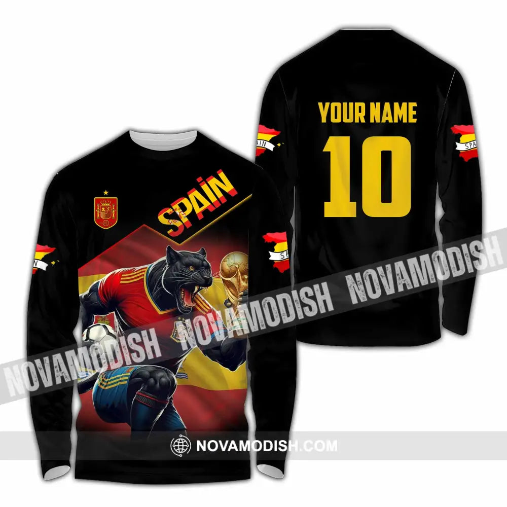Unisex Shirt - Custom Spain World Cup 3D Shirt Long Sleeve Shirt / S T-shirt