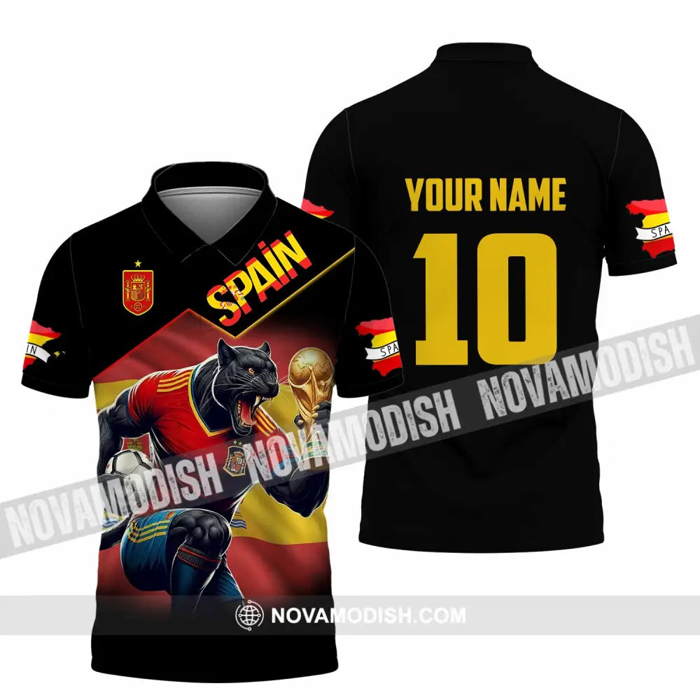 Unisex Shirt - Custom Spain World Cup 3D Shirt Polo Shirt / S T-shirt