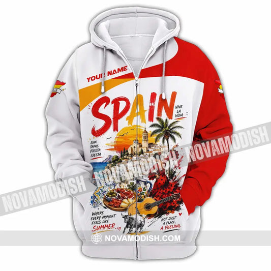 Unisex Shirt - Custom Spain Shirt - Zipper Hoodie / S - T-shirt