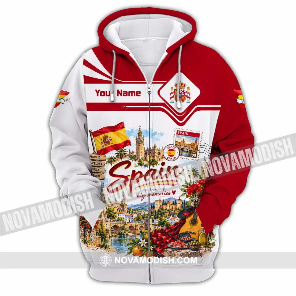 Unisex Shirt - Custom Spain Shirt - Zipper Hoodie / S - T-shirt