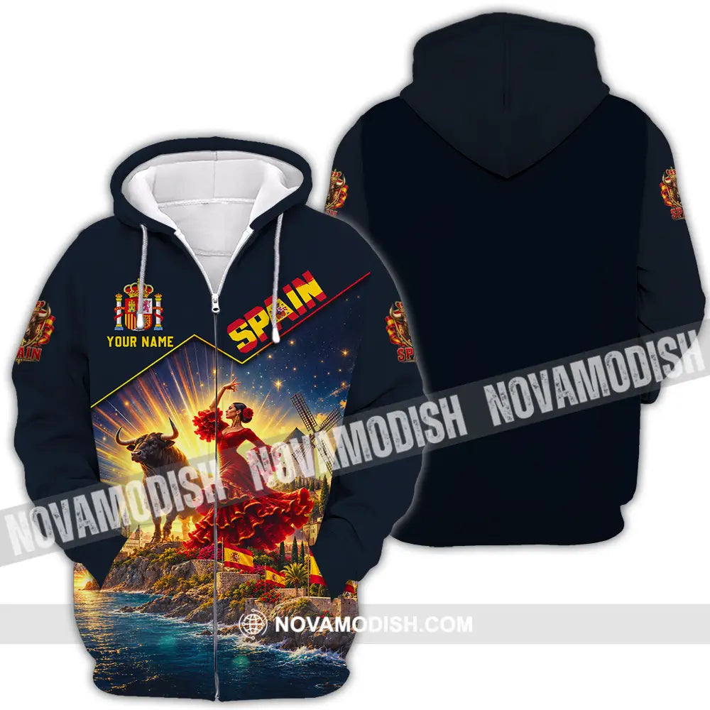 Unisex Shirt - Custom Spain Shirt - Zipper Hoodie / S - T-shirt