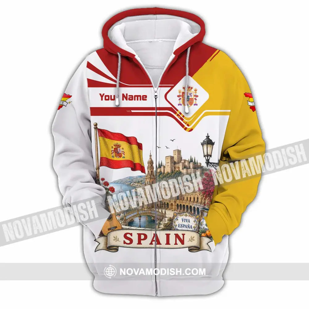 Unisex Shirt - Custom Spain Shirt - Zipper Hoodie / S - T-shirt