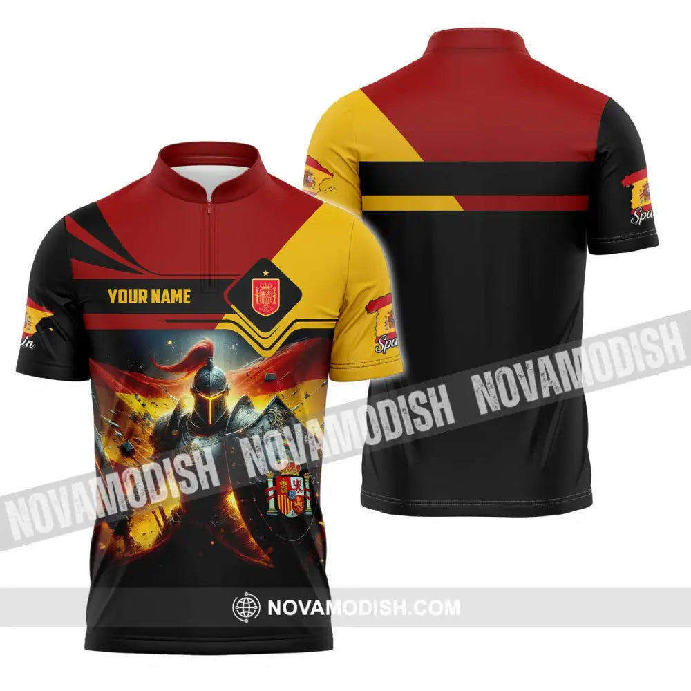 Unisex Shirt - Custom Spain Shirt Zipper Polo Shirt / S T-shirt