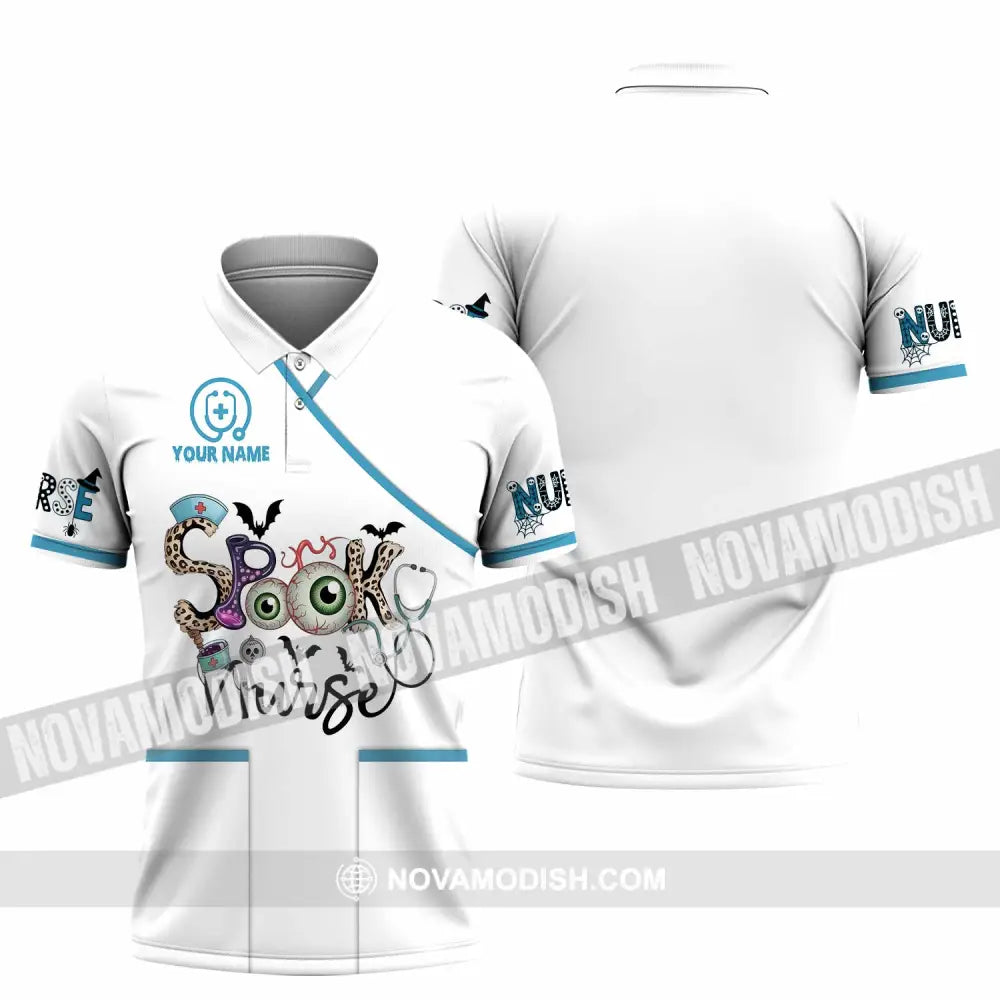 Unisex Shirt - Custom Spooky Nurse Halloween Shirt Polo Shirt / S T-shirt