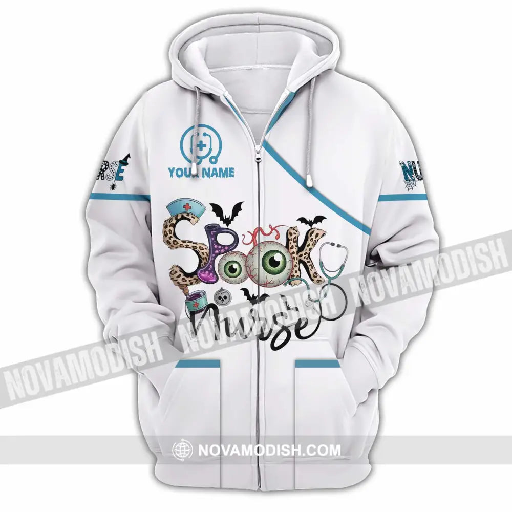 Unisex Shirt - Custom Spooky Nurse Halloween Shirt Zipper Hoodie / S T-shirt