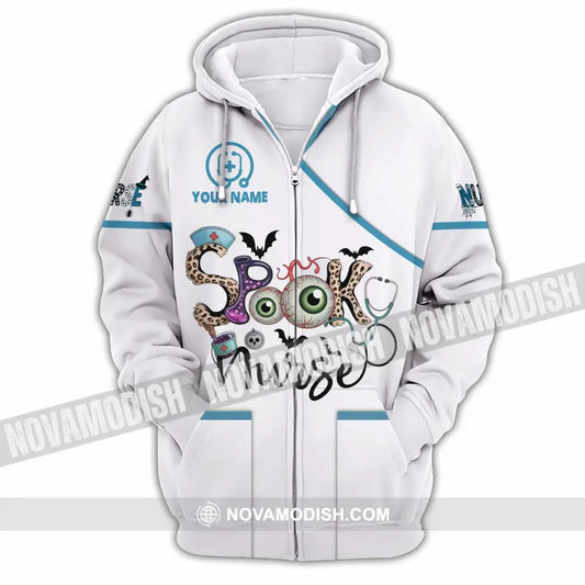 Unisex Shirt - Custom Spooky Nurse Halloween Shirt Zipper Hoodie / S T-shirt