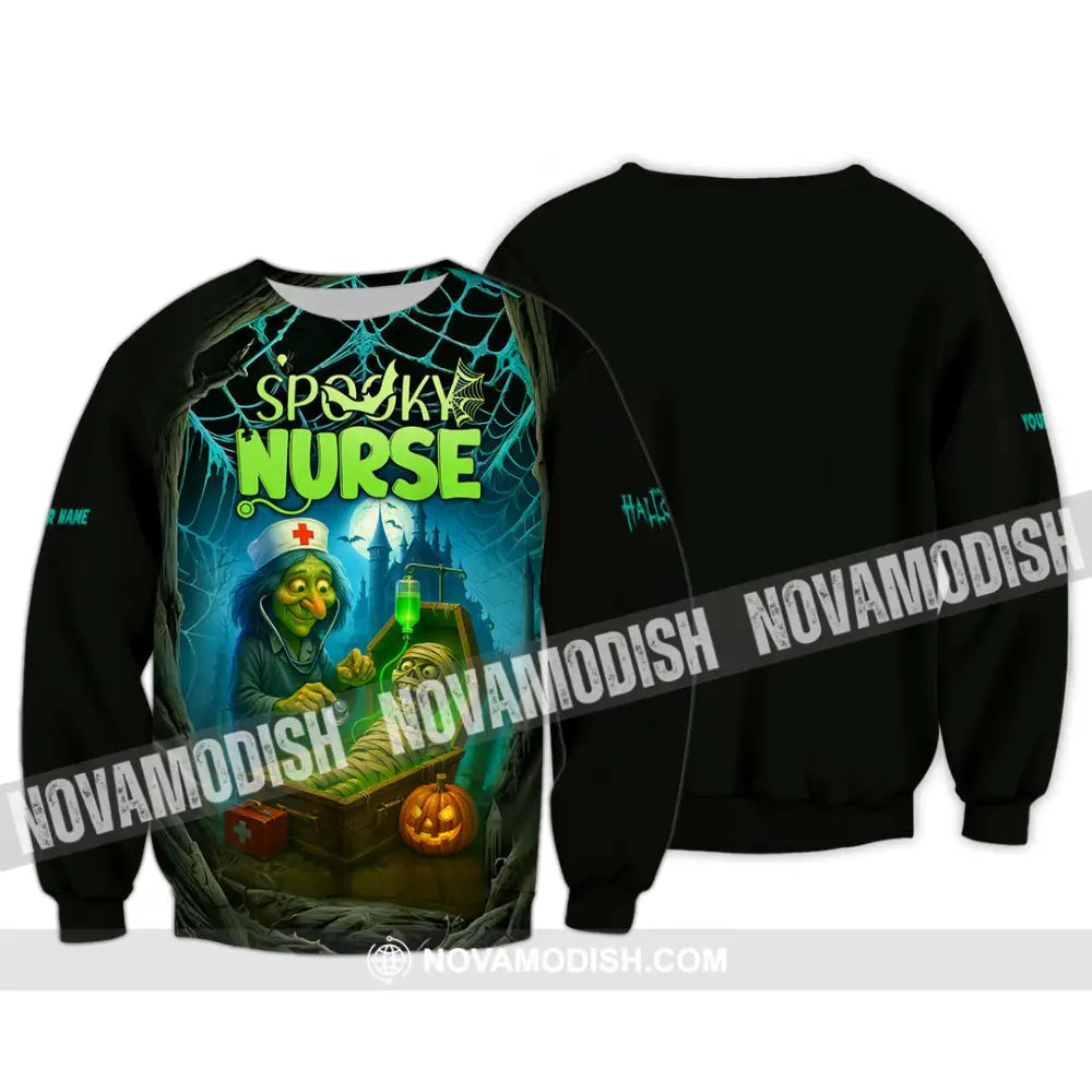 Unisex Shirt - Custom Spoopy Nurse Halloween Shirt Long Sleeve / S T-shirt