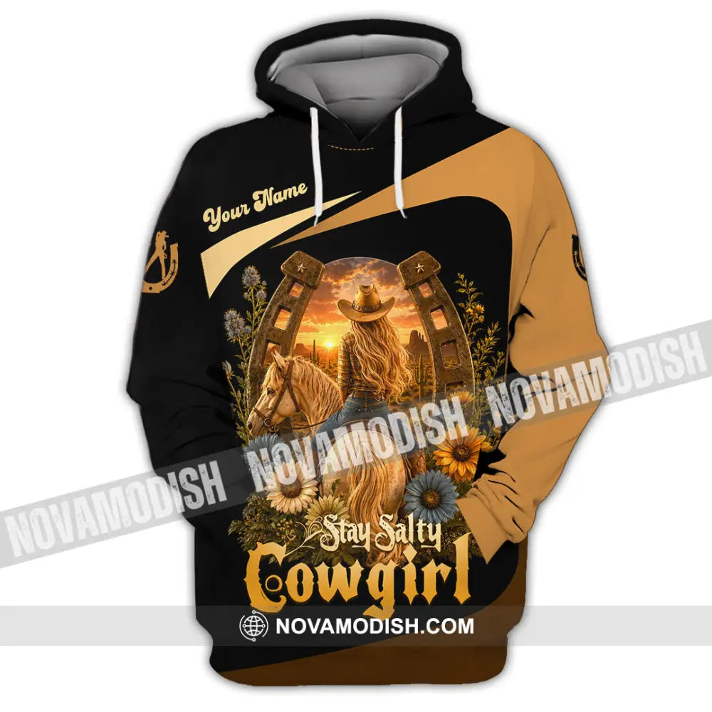 Unisex Shirt - Custom Stay Salty Cowgirl Shirt - Hoodie / S - T-shirt