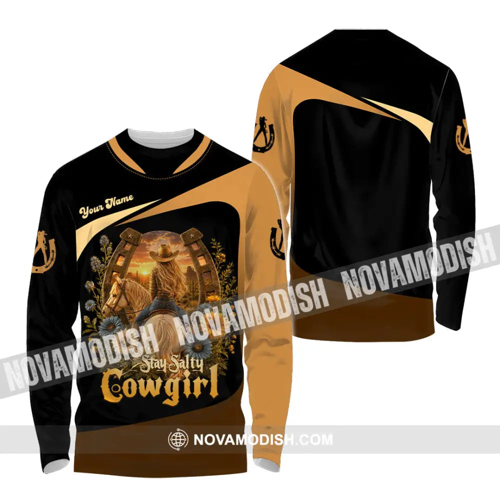 Unisex Shirt - Custom Stay Salty Cowgirl Shirt - Long Sleeve Shirt / S - T-shirt