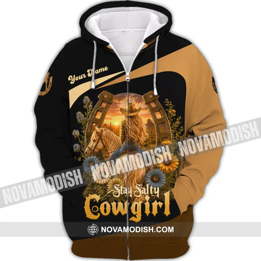 Unisex Shirt - Custom Stay Salty Cowgirl Shirt - Zipper Hoodie / S - T-shirt