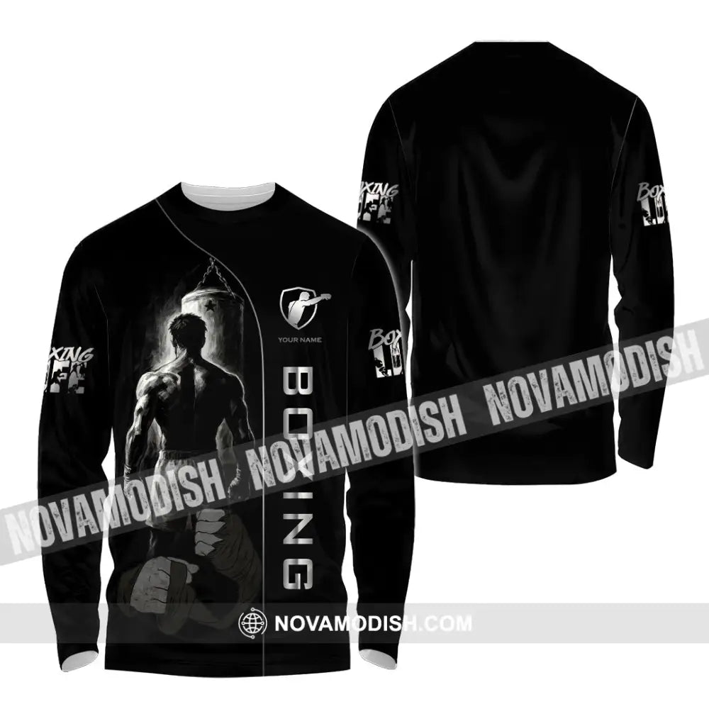 Unisex Shirt - Custom Strong Men Boxing Lover Sport Shirt Long Sleeve Shirt / S T-shirt