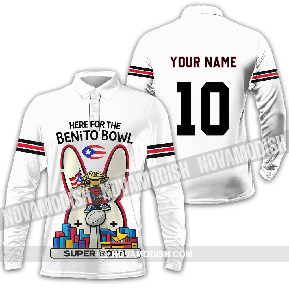 Unisex Shirt - Custom Super Bowl 3D Shirt Long Sleeve Polo / S T-shirt