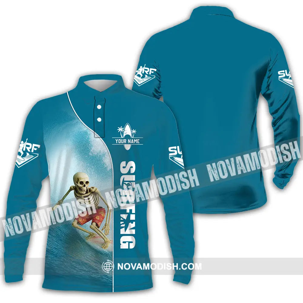 Unisex Shirt - Custom Surfing Shirt Long Sleeve Polo / S T-shirt