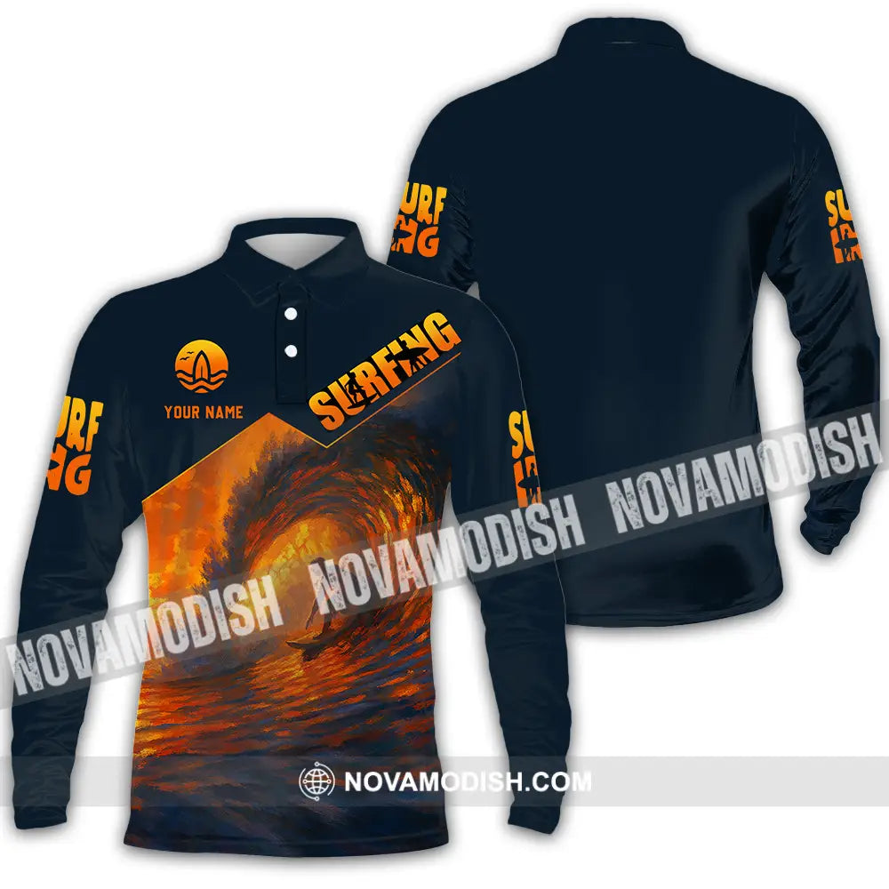 Unisex Shirt - Custom Surfing Shirt Long Sleeve Polo / S T-shirt