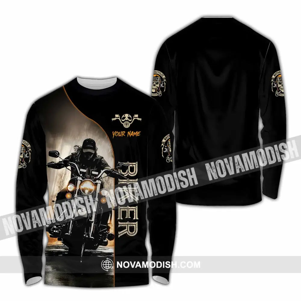 Unisex Shirt - Custom Swag Biker Biker Lover Sporty Shirt Long Sleeve Shirt / S T-shirt
