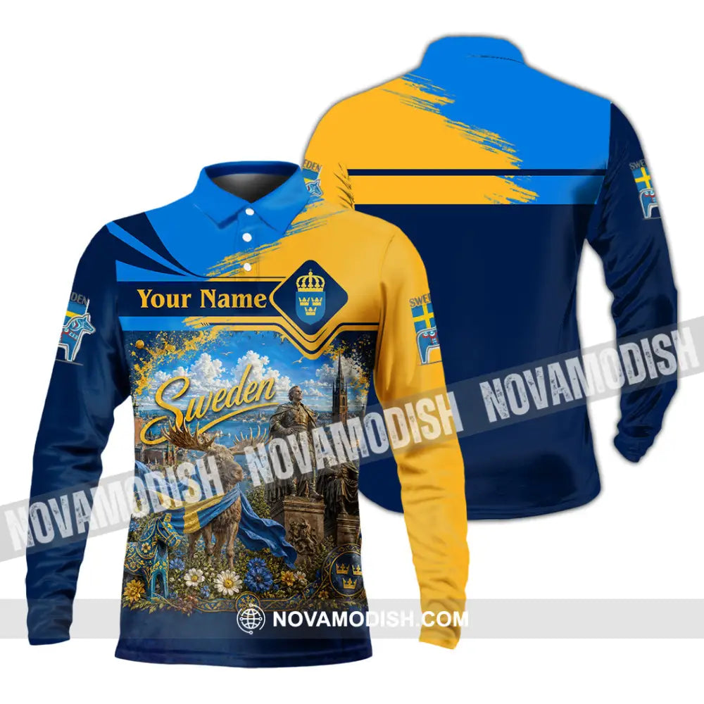 Unisex Shirt - Custom Sweden Shirt - Long Sleeve Polo / S - T-shirt