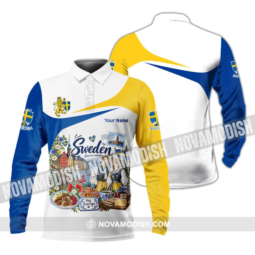 Unisex Shirt - Custom Sweden Shirt - Long Sleeve Polo / S - T-shirt