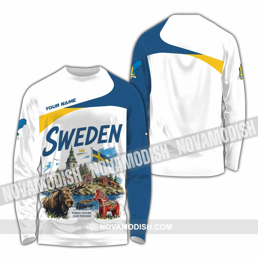 Unisex Shirt - Custom Sweden Shirt - Long Sleeve Shirt / S - T-shirt