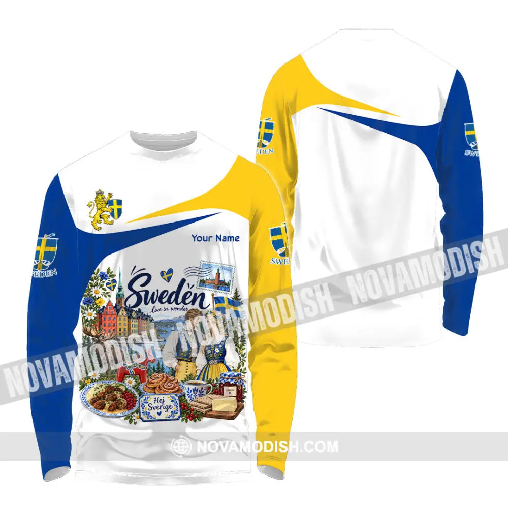 Unisex Shirt - Custom Sweden Shirt - Long Sleeve Shirt / S - T-shirt