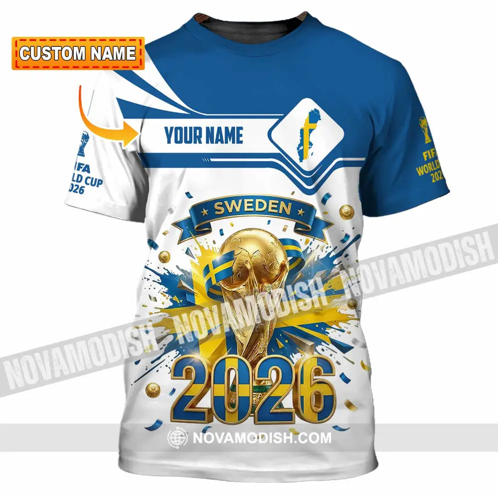 Unisex Shirt - Custom Sweden World Cup 2026 3D Shirt - T-shirt