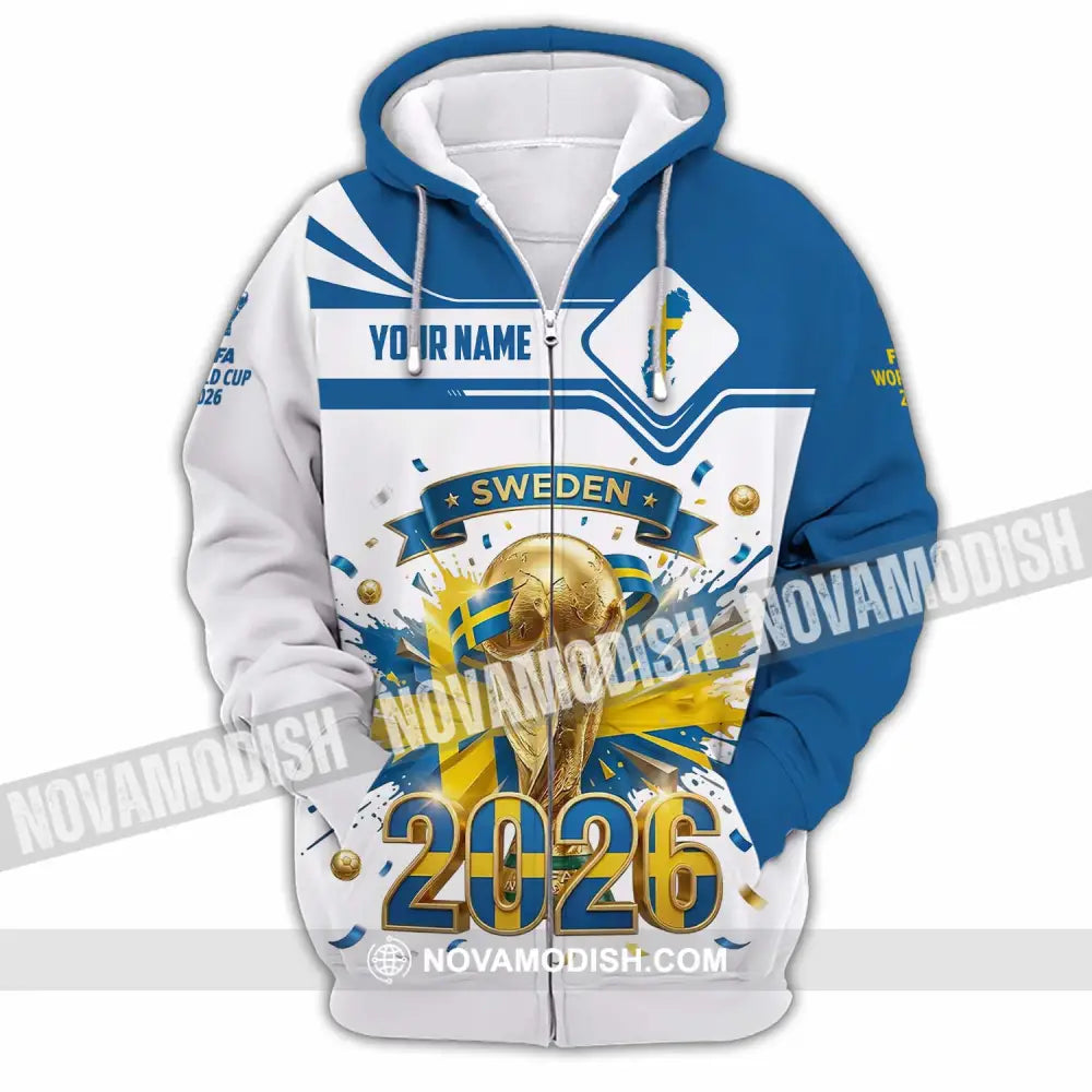 Unisex Shirt - Custom Sweden World Cup 2026 3D Shirt - Zipper Hoodie / S - T-shirt