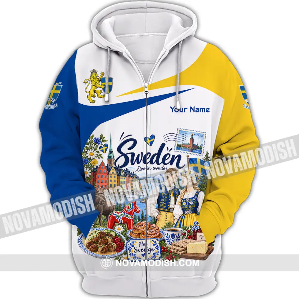 Unisex Shirt - Custom Sweden Shirt - Zipper Hoodie / S - T-shirt
