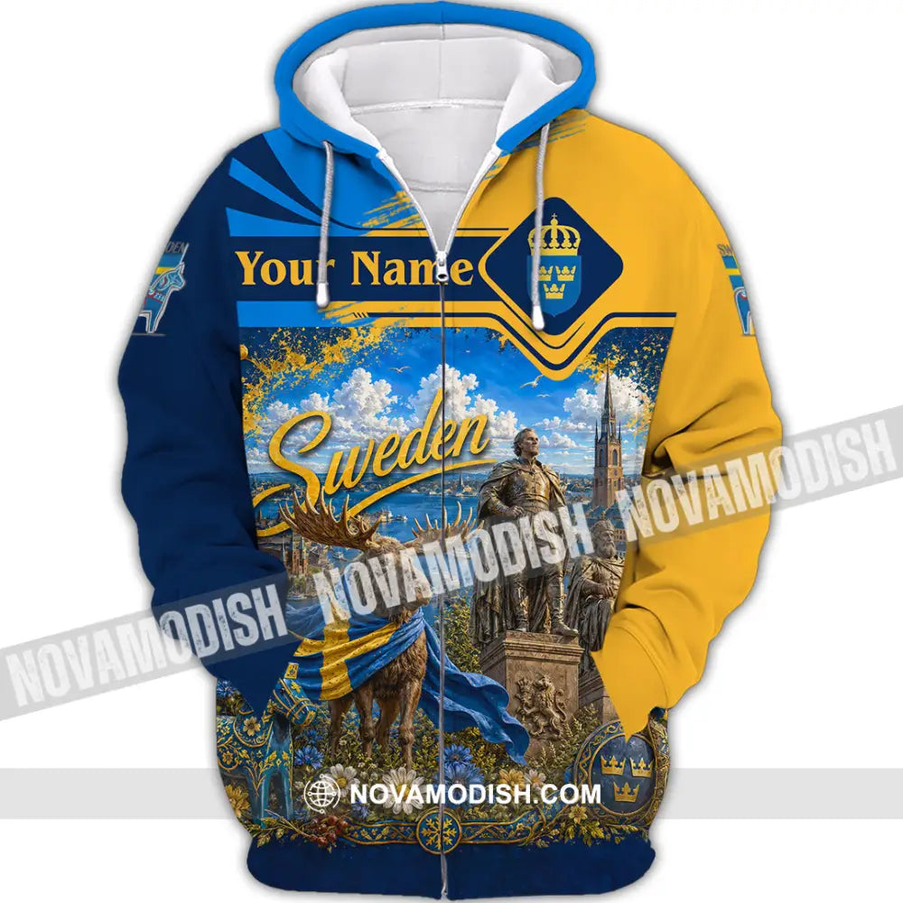 Unisex Shirt - Custom Sweden Shirt - Zipper Hoodie / S - T-shirt
