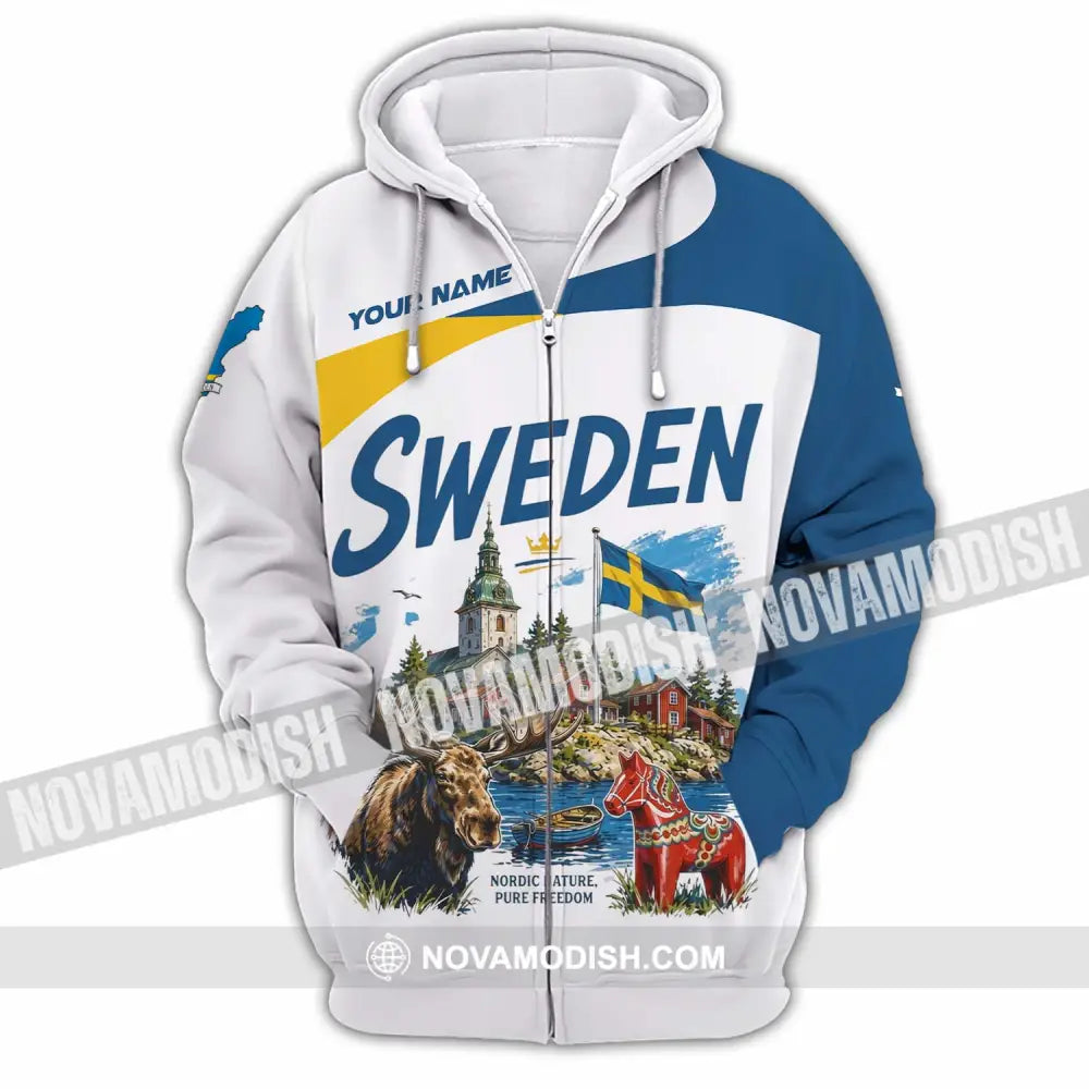 Unisex Shirt - Custom Sweden Shirt - Zipper Hoodie / S - T-shirt